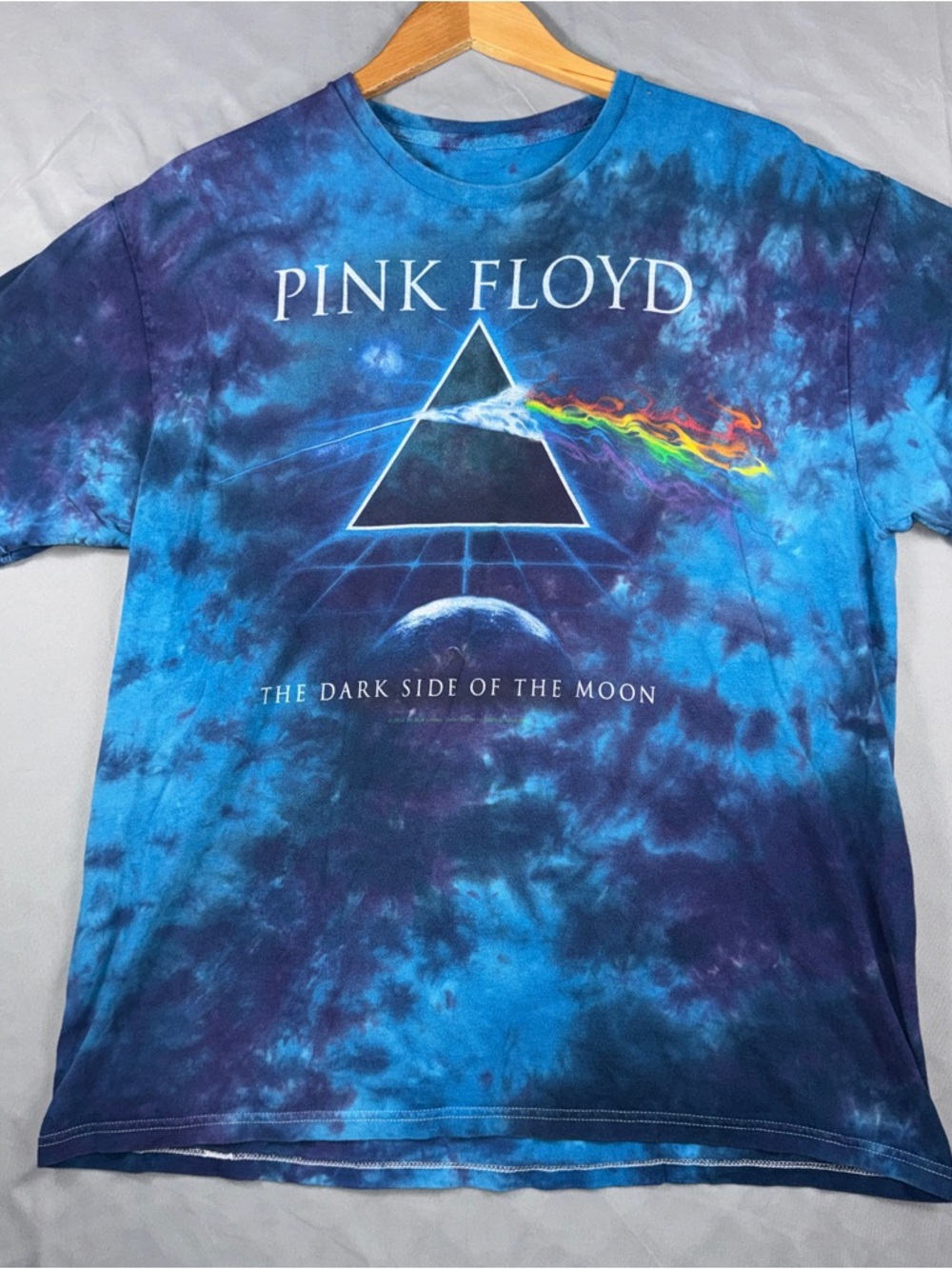 Pink Floyd The Dark Side of the Moon Galaxy Tie-Dye T-Shirt 2012 Size Large